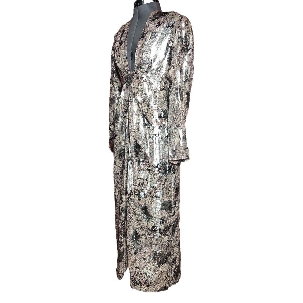 IRO Rouniea Dress Twist-Front Printed Fill Coupé Silk MIDI FR 40 U.S. 8 - Picture 7 of 15